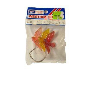 Vintage Westrim Seagull Bird Craft Pics Set of 3 Pink Yellow Red Floral Craft Su